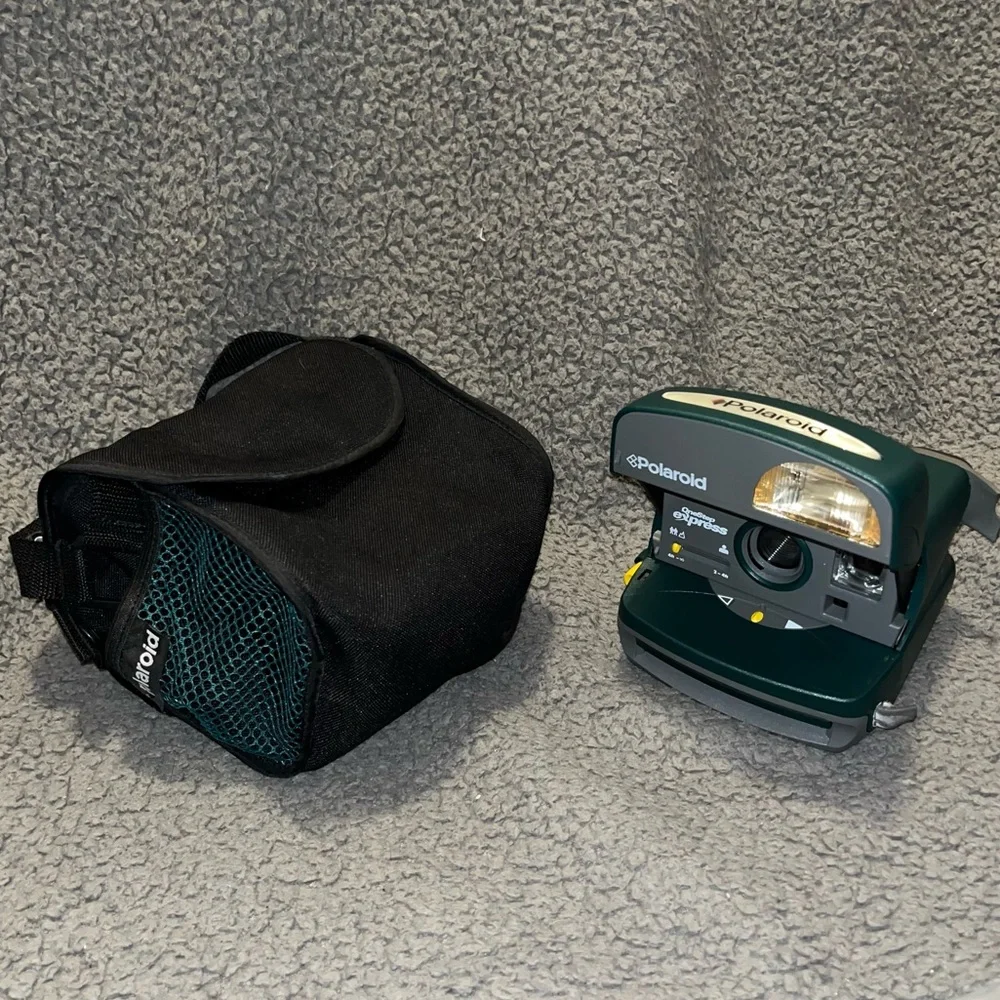 Vintage Hunter Green Grey Polaroid OneStep Express 600 Instant Film Camera V